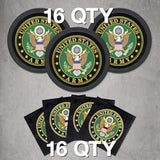 Havercamp Official U.S. Army Party for 16 guests; includes 16 ea. Lg. 9 inch Paper Plates and Napkins in the Official U.S. Army Crest