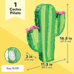 Cactus Pinata For Kids Birthday, Baby Shower, Cinco De Mayo, Mexican Fiesta Party Decorations (Small, 16.5 X 11.5 X 3 In)