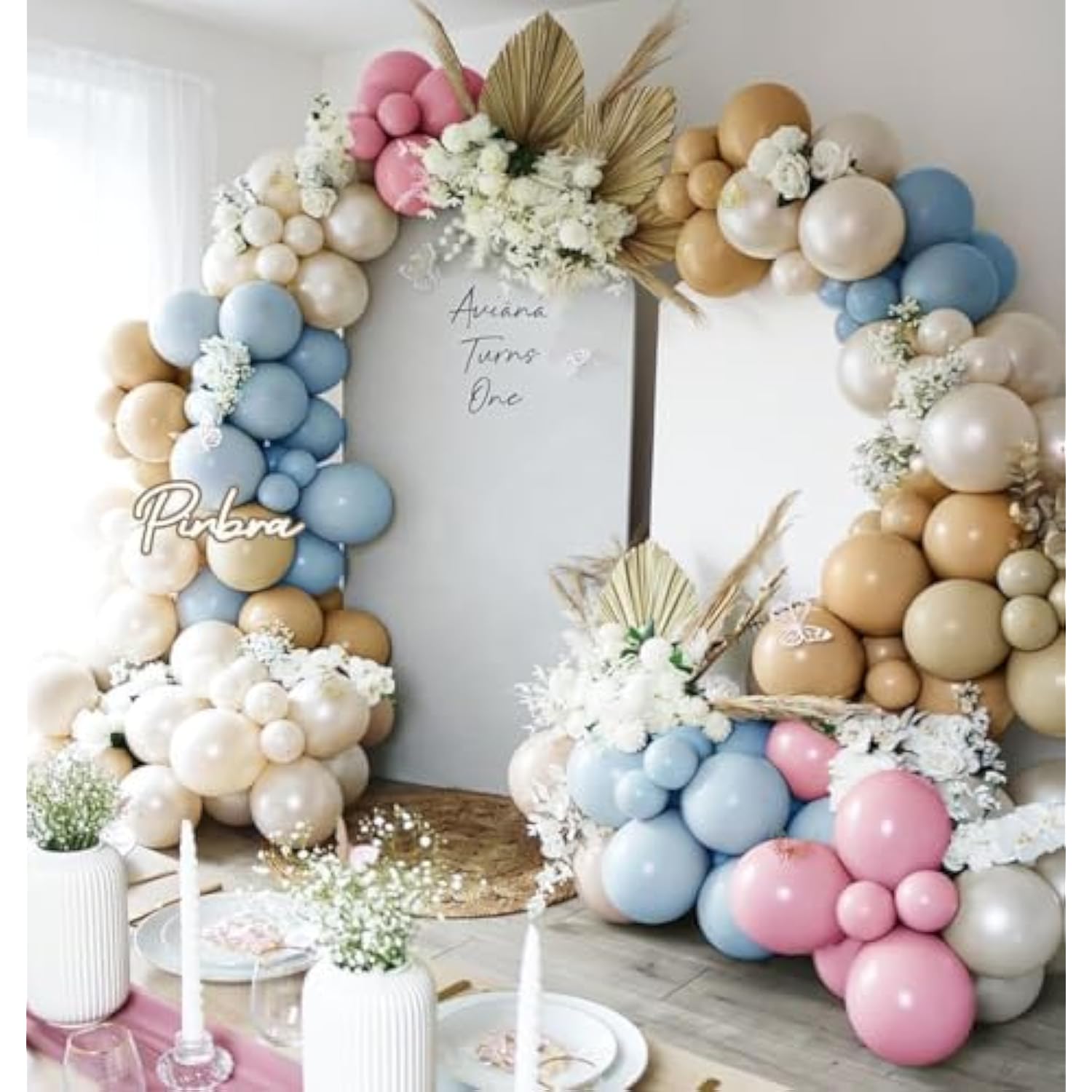 84pcs Dusty Rose Brown Balloon Arch Kit for Baby Showers, Weddings & Parties