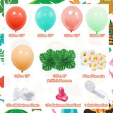Tropical Luau Balloon Arch Kit with Palm Leaves & Plumeria