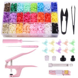 405 Pcs T5 Snaps Buttons With Snaps Pliers Set 24 Colors Round Plastic