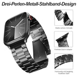 2-Pack Compatible For Apple Watch Band 49Mm 46Mm 45Mm 44Mm 42Mm, Rugged Stainless Steel Replacement Strap Metal Bands For Iwatch Ultra 2/1 Series 10/9/8/7/6/5/4/3/2/1/Se/Se2 Women Men (Black+Silver)