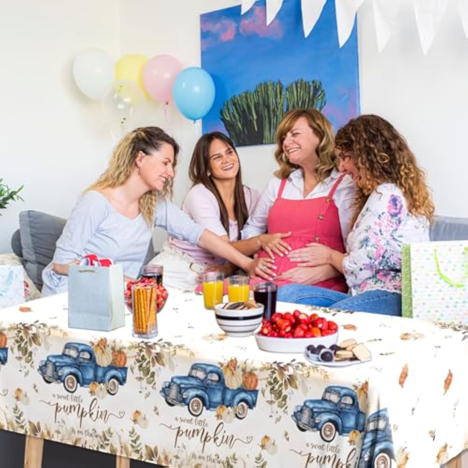 3Pcs Little Pumpkin Tablecloths Fall Baby Shower Decorations, A Sweet Little Pumpkin Is On The Way Table Covers Baby Shower Table Cloths For Boy Thanksgiving Pumpkin Gender Reveal Party Supplies