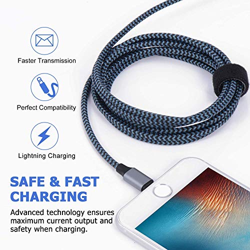 iPhone Charger, 3Pack 9ft Lightning Cable iPhone Charger Cable Nylon Braided Charging Cord Compatible iPhone 14/13/12/12Pro/12ProMax/11/11Pro/11Pro
