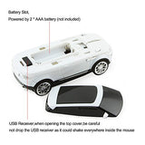 3C Light Car Mouse Wireless 2.4Ghz Cool Sport Suv Car Shape Mouse Optical Mice 1600 Dpi With Usb Receiver Suitable For Pc/Computer/Laptop (White)