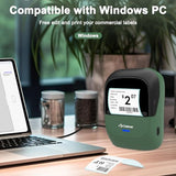 Thermal Label Maker Machine: 2 Inch Portable Bluetooth Label Printer 221B Mini Wireless Barcode Printer Compatible With Ios & Android For Small Business Home Office Organization (Green)