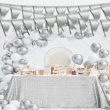 130ft Silver Triangle Pennant Banner for Christmas Graduation Wedding & Party