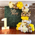 Yellow Latex Balloon Arch Kit, 102Pcs 18In 12In 10In 5In Yellow Balloons Arch Garland For Birthday, Baby Shower, Wedding, Sunflower, Honeybee Lemon,Yellow Theme Decoration With 33Ft Ribbon
