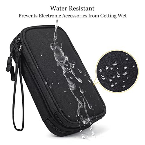 Electronics Accessories Organizer Bag, Portable Tech Gear Phone Accessories Storage Carrying Travel Case Bag For Charger Usb Cables Sd Memory Cards Earphone Flash Hard Drive Black