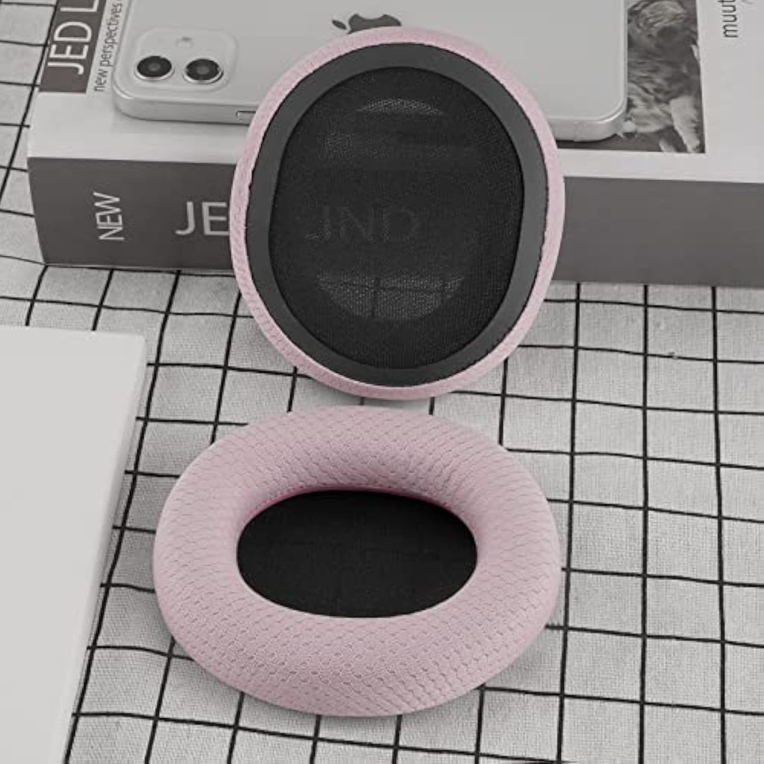 Geekria NOVA Mesh Fabric Replacement Ear Pads for Microsoft Xbox Wireless, Stereo 20th Anniversary Special Edition Headphones Ear Cushions, Repair Parts (Pink)