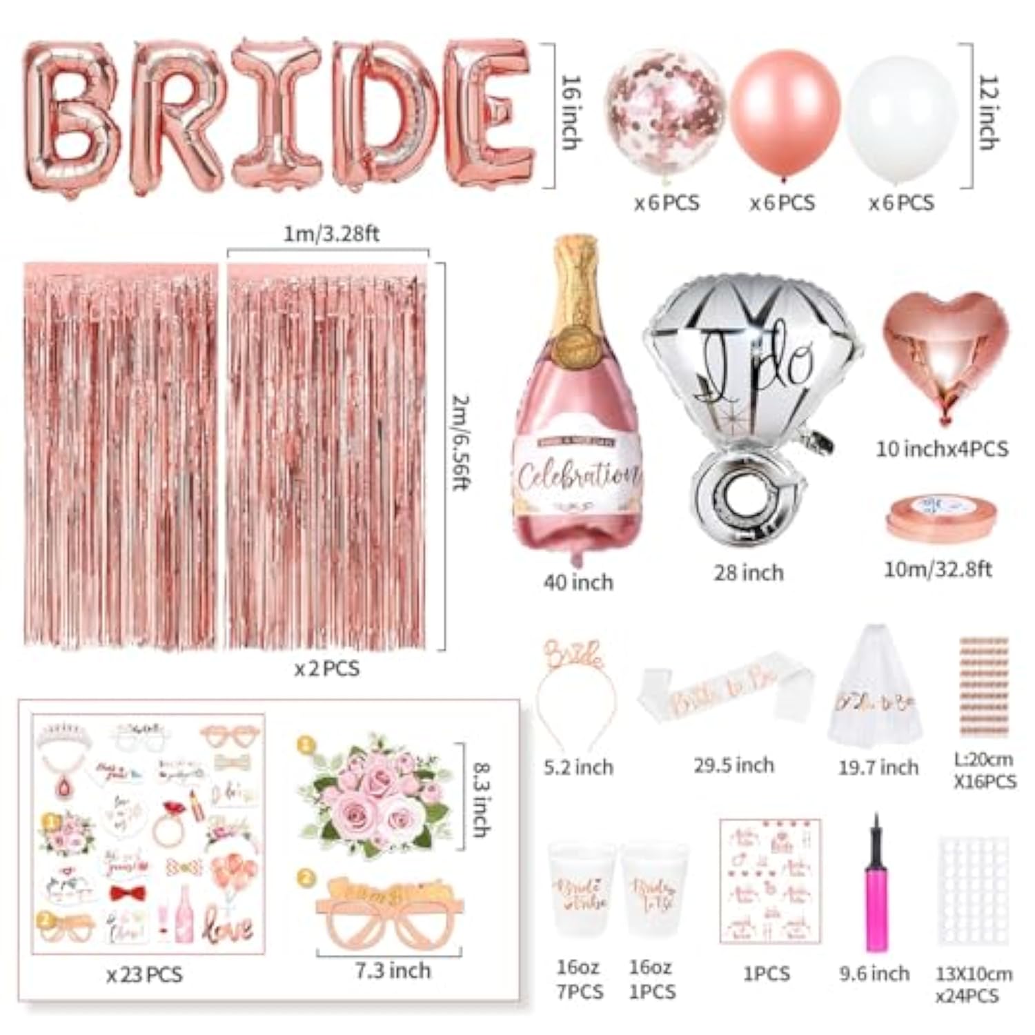 Bachelorette Party Decorations, Bride To Be Sash, Veil, Tiara, Photo B