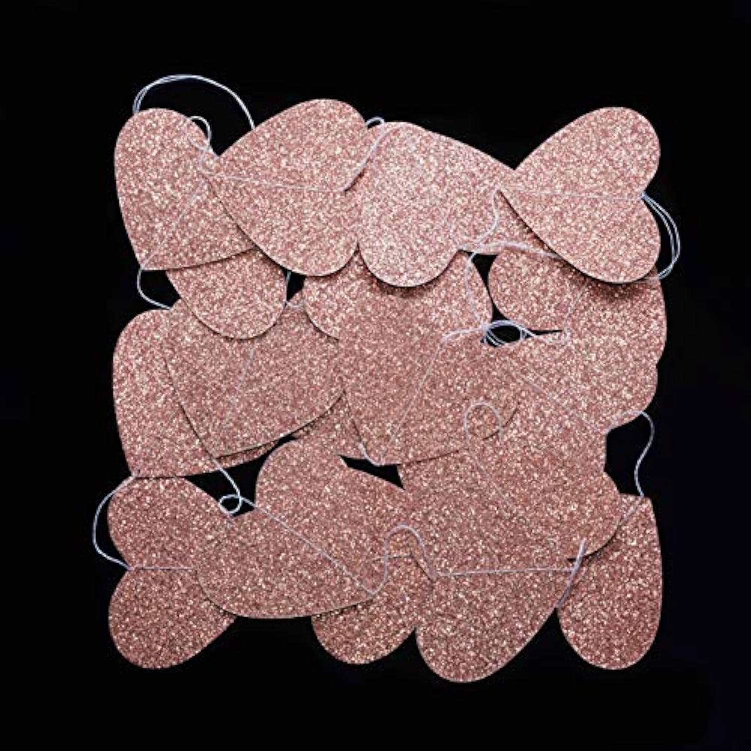 Rose Gold Valentines Party Love Heart Hanging Paper Garlands Decoratio