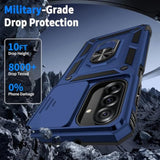 Samsung Galaxy A36 5G Case with Camera Lens Cover, 10 FT Military Grade Drop Protection, Magnetic Ring Holder Kickstand Protective Phone Case, Navy Blue