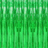 3 Pack 3.3 X 9.9 Ft Green Foil Fringe Backdrop Curtain, Streamer Backdrop Curtains, Streamers Birthday Party Decorations, Tinsel Curtain For Parties, Galentines Decor, Preppy, Photo Booth