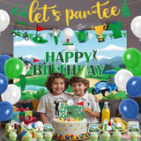 Golf Birthday Party Decorations - 34Pcs Golf Birthday Decorations, Lets Partee Banners Balloons Backdrop Cake Topper Cupcake Toppers, Sport Themed Party Decor Supplies