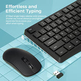 Wireless Keyboard And Mouse Combo, 2.4G Full-Sized Ergonomic Keyboard Mouse, 3 Dpi Adjustable Cordless Usb Keyboard And Mouse, Quiet Click For Computer/Laptop/Windows/Mac (1 Pack, Black)