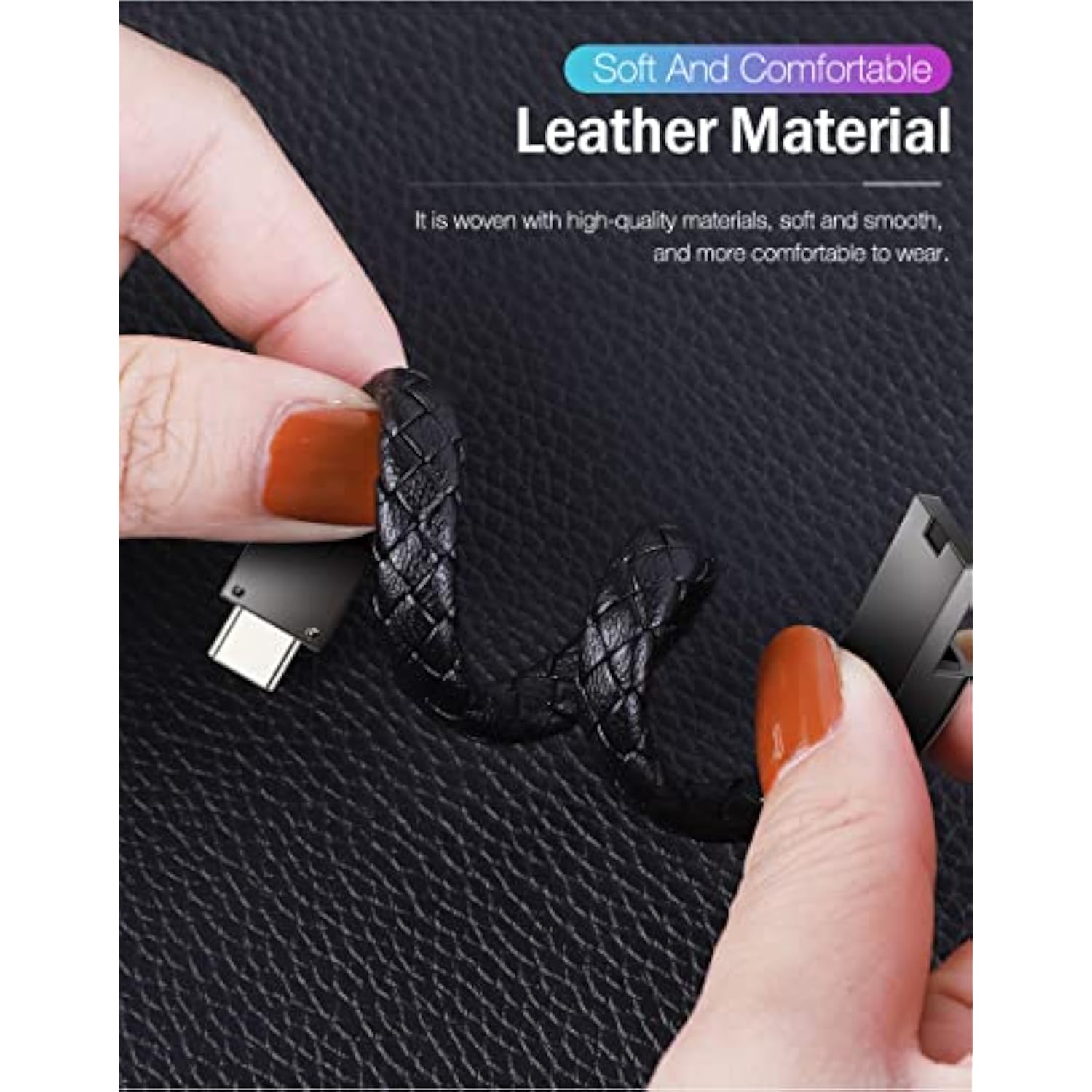 Short Charging Cable Portable Fashion Bracelet Charger Personality Punk Braide