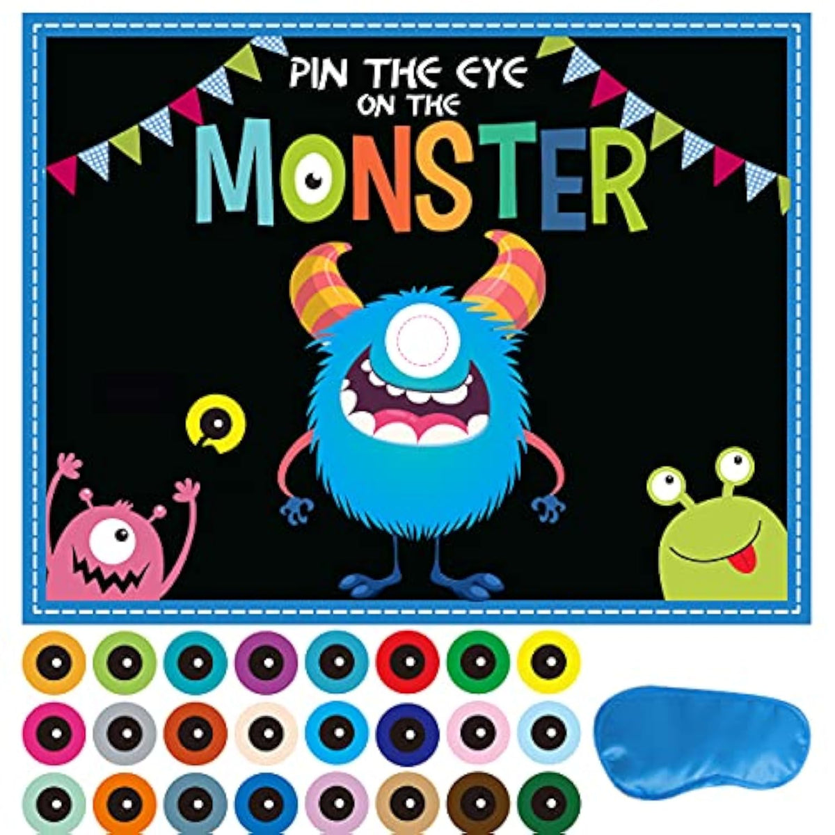 Halloween Games Kids - Pin The Eye On The Monster Halloween Party Decorations Gmaes Activities Crafts Supplies For Monster Birthday Family Children Boys Girls Classroom