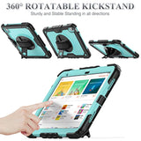 11th/10th Generation iPad (A16) 11''/10.9'' 2025/2022 Full-Body Drop Protection Case with Screen Protector & 360° Rotate Hand Strap/Stand, Brightblue+Black