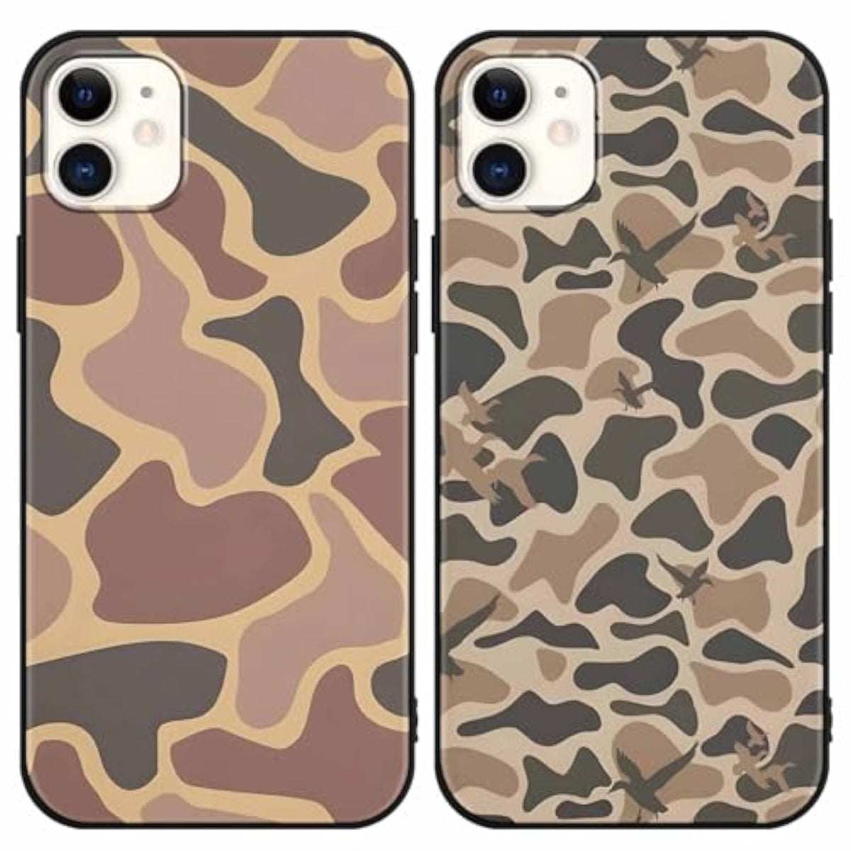 2 Pack Army Brown Camo Phone Case For Iphone 11 6.1 Inches, Cool Durable Pattern Flag Anti-Scratch Soft Slim Flexible Protective Shockproof Tpu Funda Cover For Men Boys