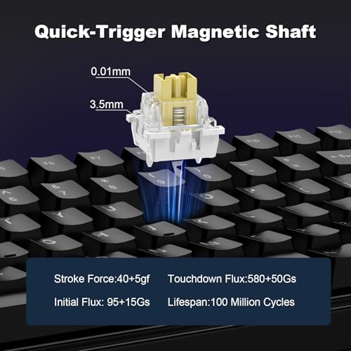 Ajazz Ak980Max Wired Magnetic Axis Mechanical Keyboard, 98% Hot-Swappable Custom Keyboard With Rgb Backlighting, Pre-Lubricated Switches, Abs Keycaps, Suitable For Mac/Win/Visa/Pc