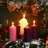 Christmas Advent Wreath Candle Holder Pillar Wreaths Centerpiece Decor Advent Calendar Ring Candleholder Decoration Stand Gifts Church(Silver)