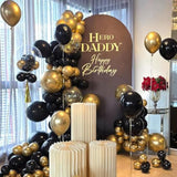 Black Gold Silver Balloon Garland Arch Kit with Confetti Party Decorations