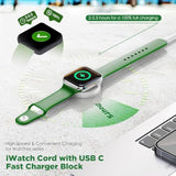 2Pack Upgraded For Apple Watch Charger Cable, 3Ft Usb C To Magnetic Wireless Fast I-Watch Charging Cord [Portable], Compatible With Iwatch Series Ultra10/9/8/7/6/Se/Se2/5/4/3/2 - White
