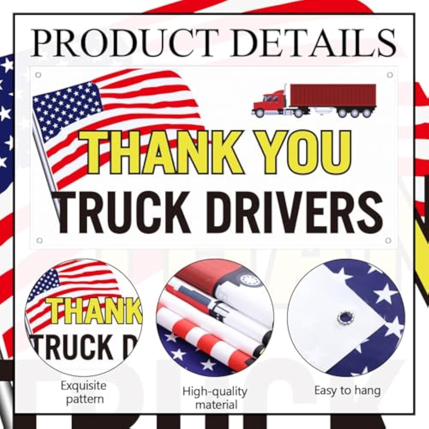72 X 36 Inche National Truck Driver Appreciation Week Large Banner International Truck Driver Day Appreciation Gifts With Holes And Rope Thank You Banner Vinyl For Transportation Party Decor