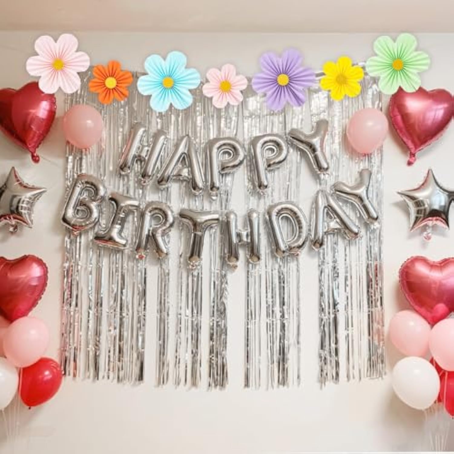 12 Pcs Paper Flowers Decorations For Wall, Pink Yellow Green Purple Orange Blue Tissue Flower, Pastle Floral Fans For Wedding Classroom Backdrop Bridal Shower Birthday Party Decoration 12"8"6"
