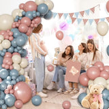 Brown Blue Balloon Arch Kit 138 Pcs Bear Baby Shower Decorations Include Brown Beige Blue Balloons For Baby Shower Gender Reveal Wedding Birthday Party Decoration