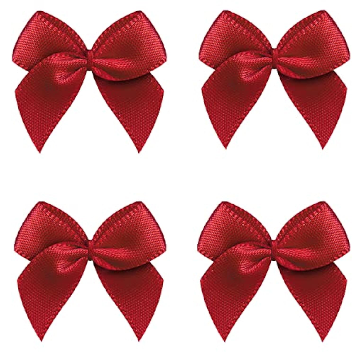 50Pcs Mini Satin Ribbon Bows Ribbon Flowers 25Mm X 26Mm Appliques Diy