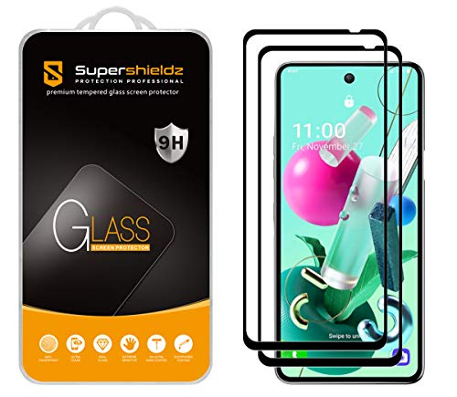 (2 Pack) Designed for LG K92 5G Tempered Glass Screen Protector, (Full Screen Coverage) Anti Scratch, Bubble Free (Black)