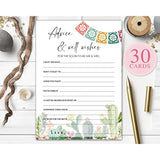 Bridal Shower Games, Fiesta Mexican Bridal Shower Decorations, Advice And Wishes Cards For Wedding Shower Bachelorette Party, Wedding Engagement Party, Set Of 30 Game Cards (A11)
