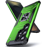 Galaxy S25 Ultra Case, Military Grade Shockproof Protective Phone Case Cover With Enhanced Metal Ring Kickstand [Support Magnet Mount] Compatible With Samsung Galaxy S25 Ultra, Grass Green