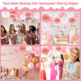 Bachelorette Party Decor — Pink Bride-to-Be Banner, Fringe Curtains & Honeycomb Balls