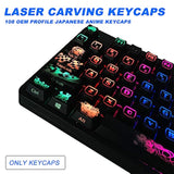 Japanese Anime Demon Slayer Keycaps 108 Pbt Dye Sublimation Oem Profile For Ch
