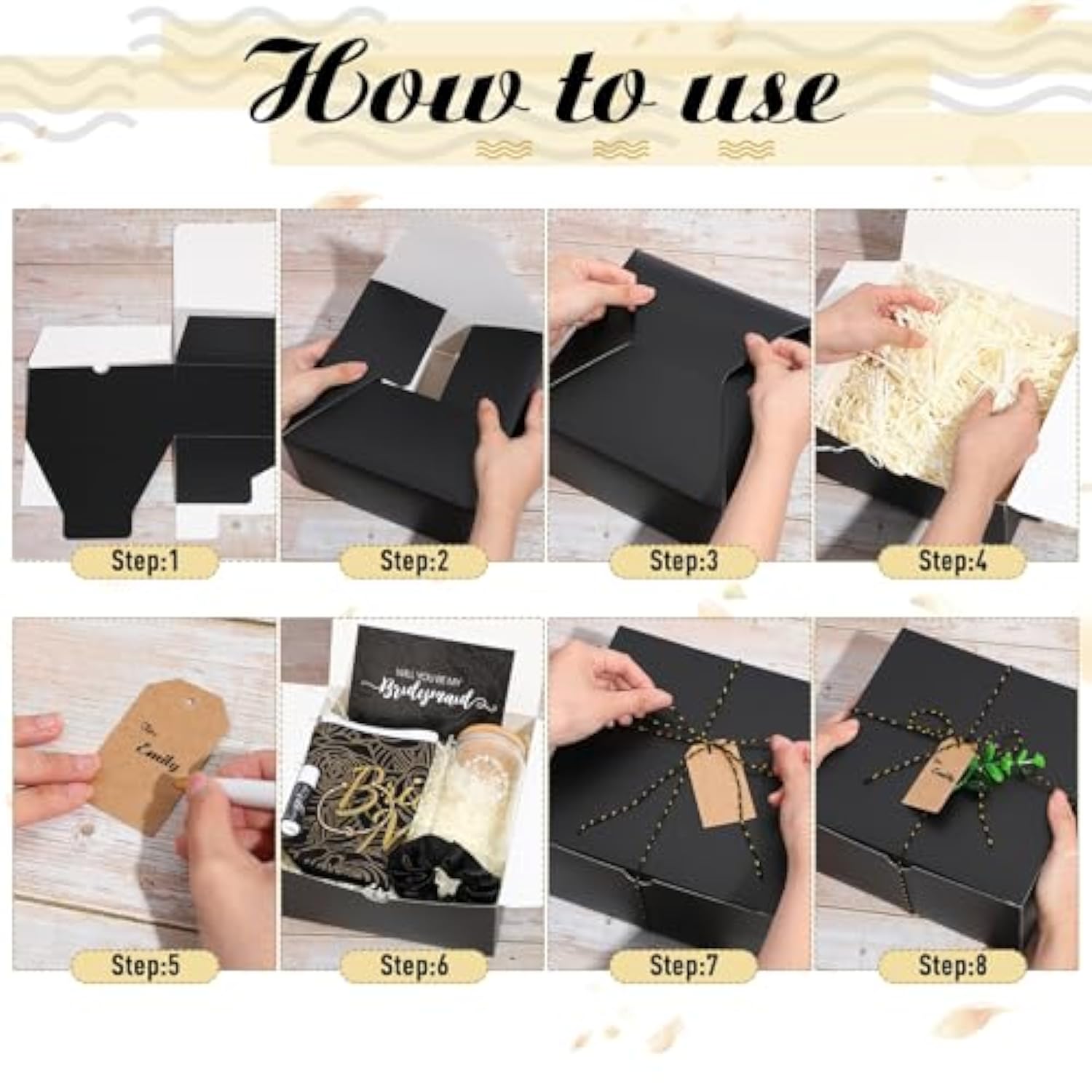 Bridesmaid Proposal Gift Set 72pcs Boxes Cups Makeup Bags Lip Balm Scrunchies