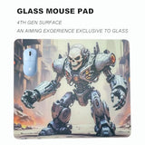 Skull Glass Pad Gaming Mouse Pad With Anti-Slip Rubber Base Smooth,Special Surface With Improved Precision Speed,Waterproof Easy To Clean?Durable Surface For High-Speed Gaming(13.8” × 11.8”)