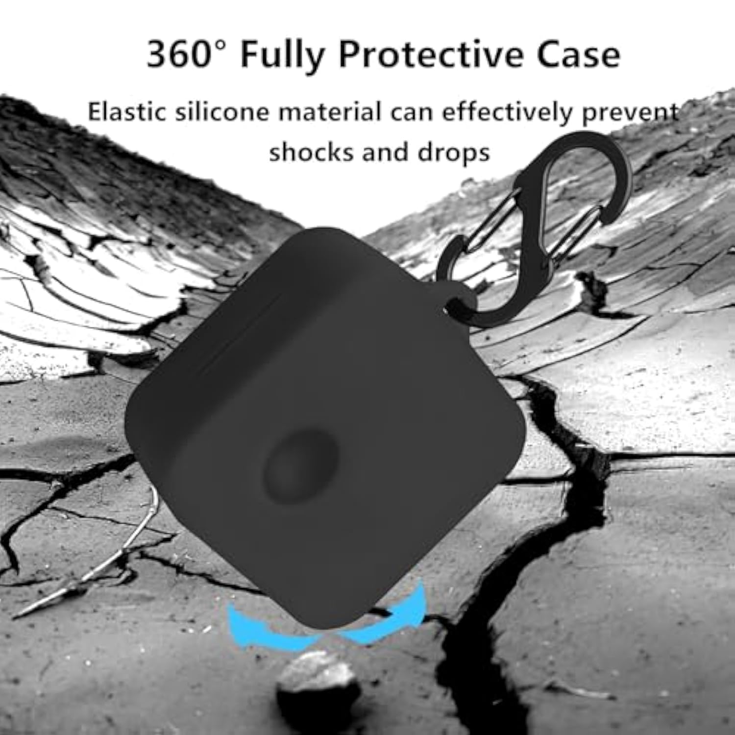 Case Cover Compatible With Nothing Ear Earbuds, Soft Silicone Nothing Ear Protective Case With Cleaner Kit With Carabiner Keychain Accessories (Black)