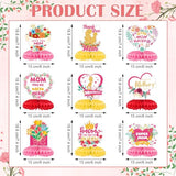 9 Pcs Red Pink Mother's Day Honeycomb Centerpieces Table Decorations