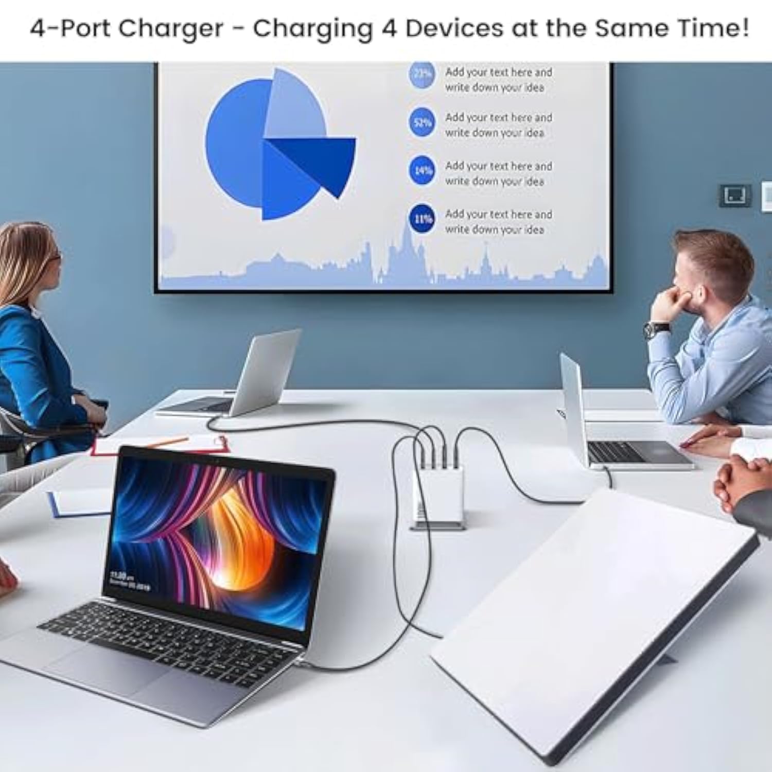 Pd100W Usb C Fast Charger For Starlink Mini - 4 Ports Usb + Type C 100W 30W Wall Charger Hub