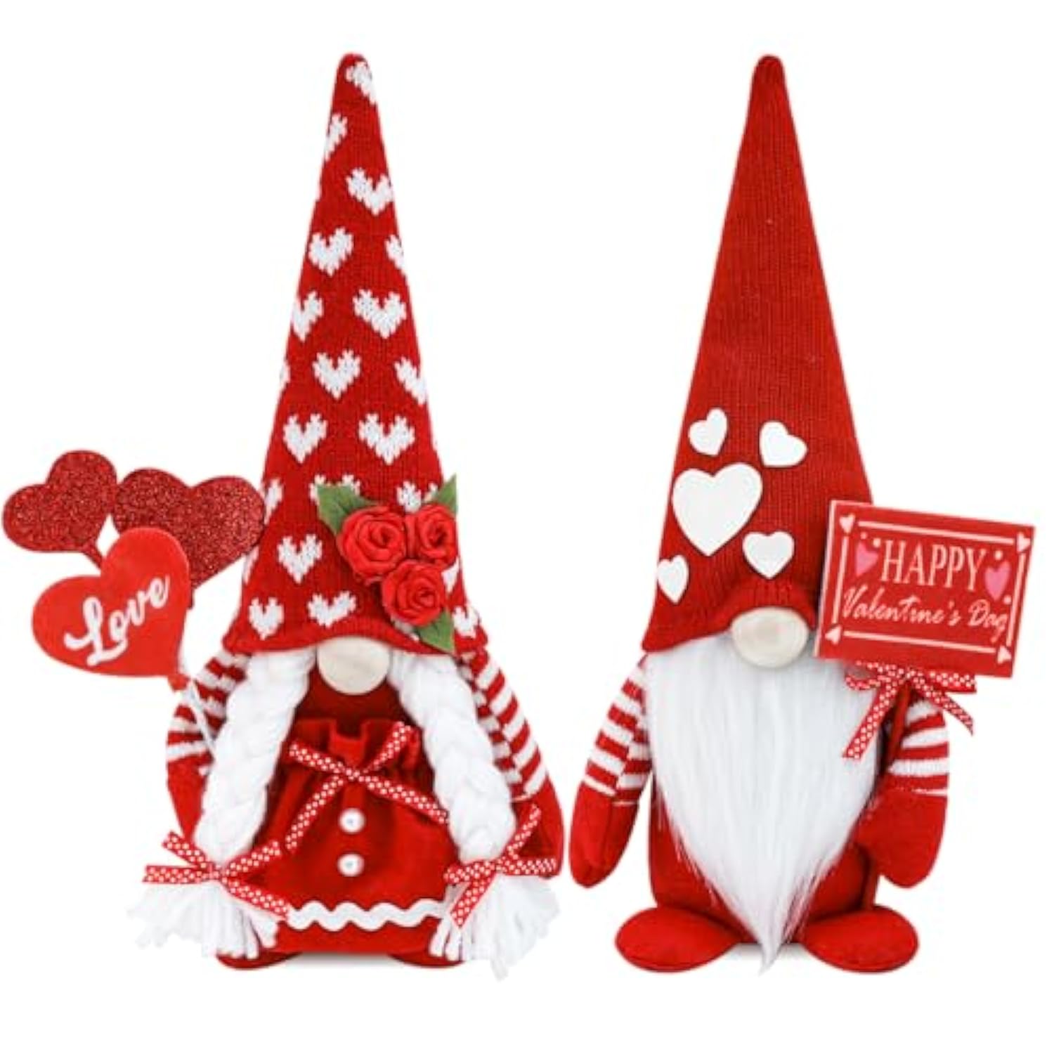 Valentine'S Day Gnome Decor Valentines Day Decorations 2 Pack Handmade Plush Swedish Gnomes Party Ornaments For Holiday Valentines Day Gifts For Her/Him Valentine'S Day Decor