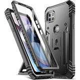 Revolution Series Case For Motorola Moto One 5G Ace (2021), Full-Body Rugged Dual-Layer Shockproof Protective Cover With Kickstand And Built-In-Screen Protector, Black