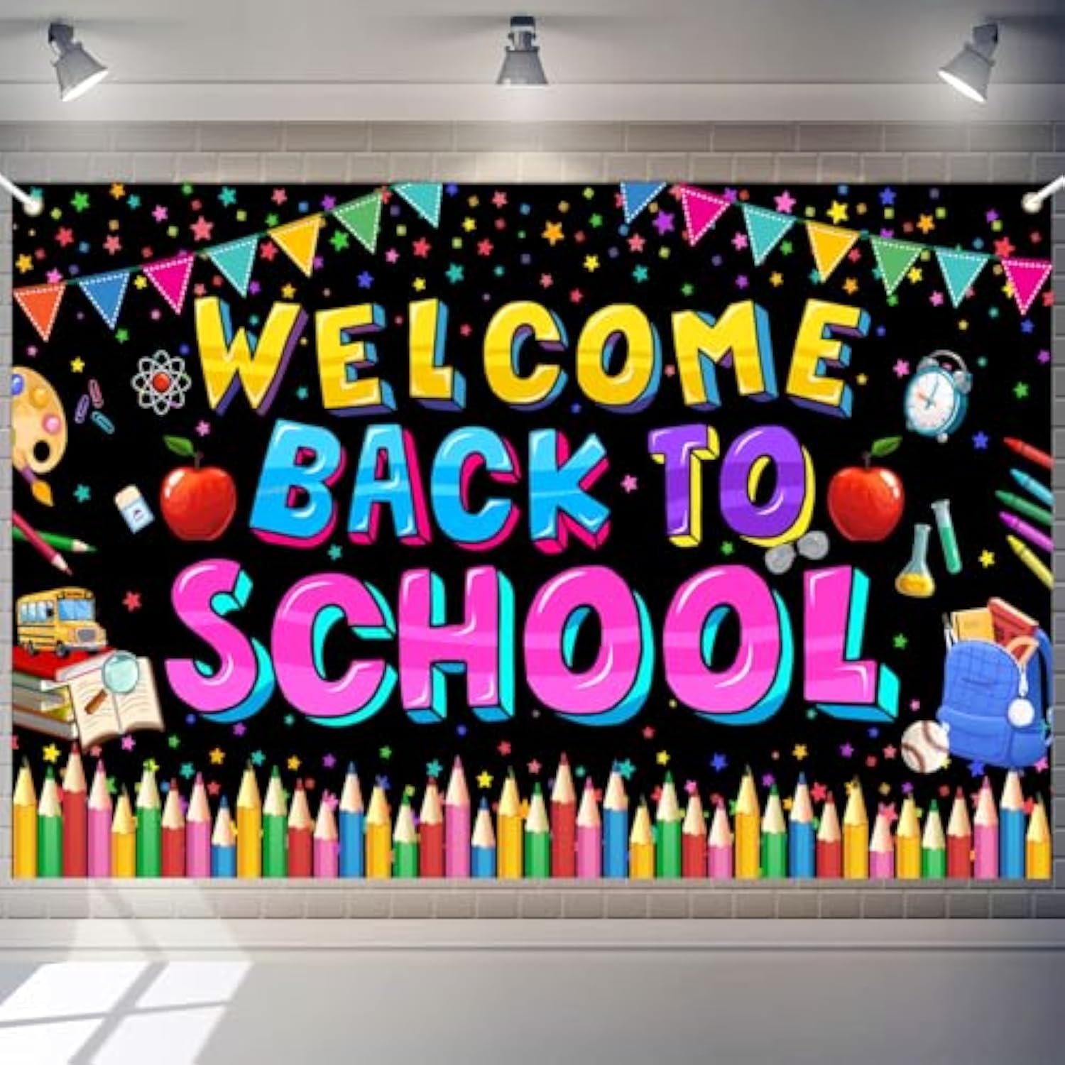 Welcome Back To School Banner Backdrop, Back To School Decorations For Classroom School, First Day Of School Banner Backdrop, Welcome Back To School Party Decorations