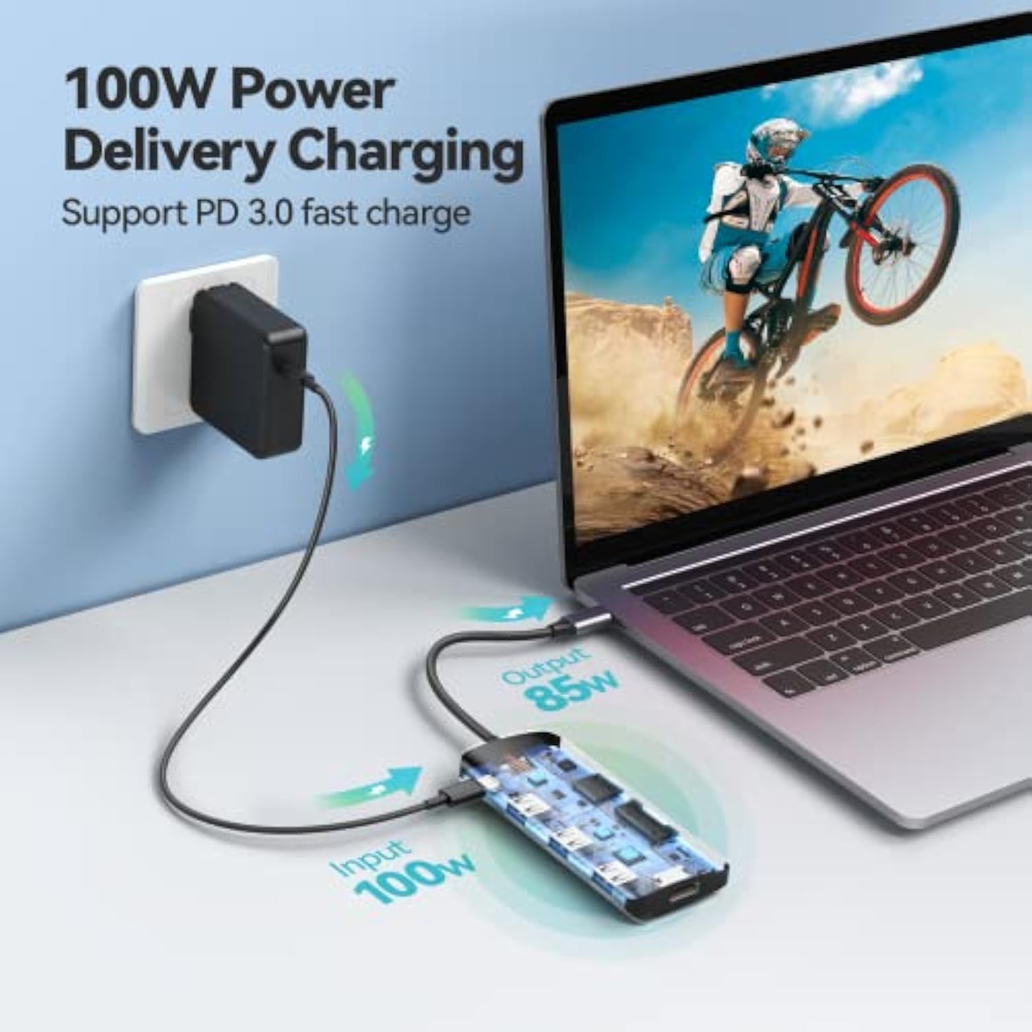 Usb C Hub Multiport Adapter, 7 In 1 Usb-C Hub For Macbook Pro/Air, With 4K 60H