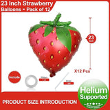 12 Pack Gaint Strawberry Balloons 23 Inch Cute Strawberry Balloons For Cute Berry First Birthday Party Themed Decorations