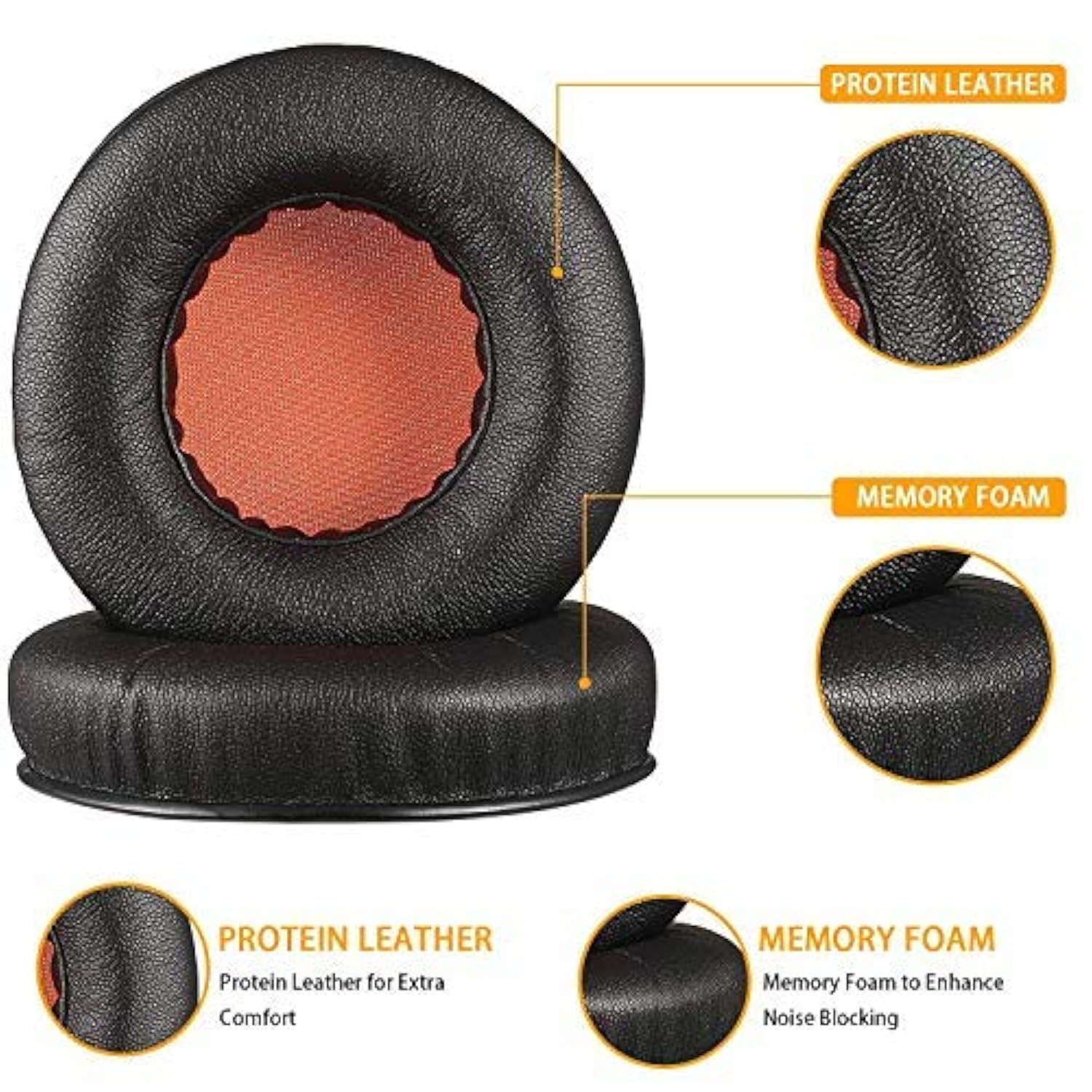 Replacement Earpad Ear Cushions Compatible With Kraken Pro V1 Gaming Headphones (Orange)