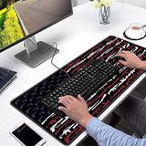 Xxl Large Gaming Mouse Pad, Ergonomic Larger Extended Gaming Mouse Pad Non-Slip Rubber Base For Work Gaming Office Home Computer + Cup Coaster, American Gun Flag Usa