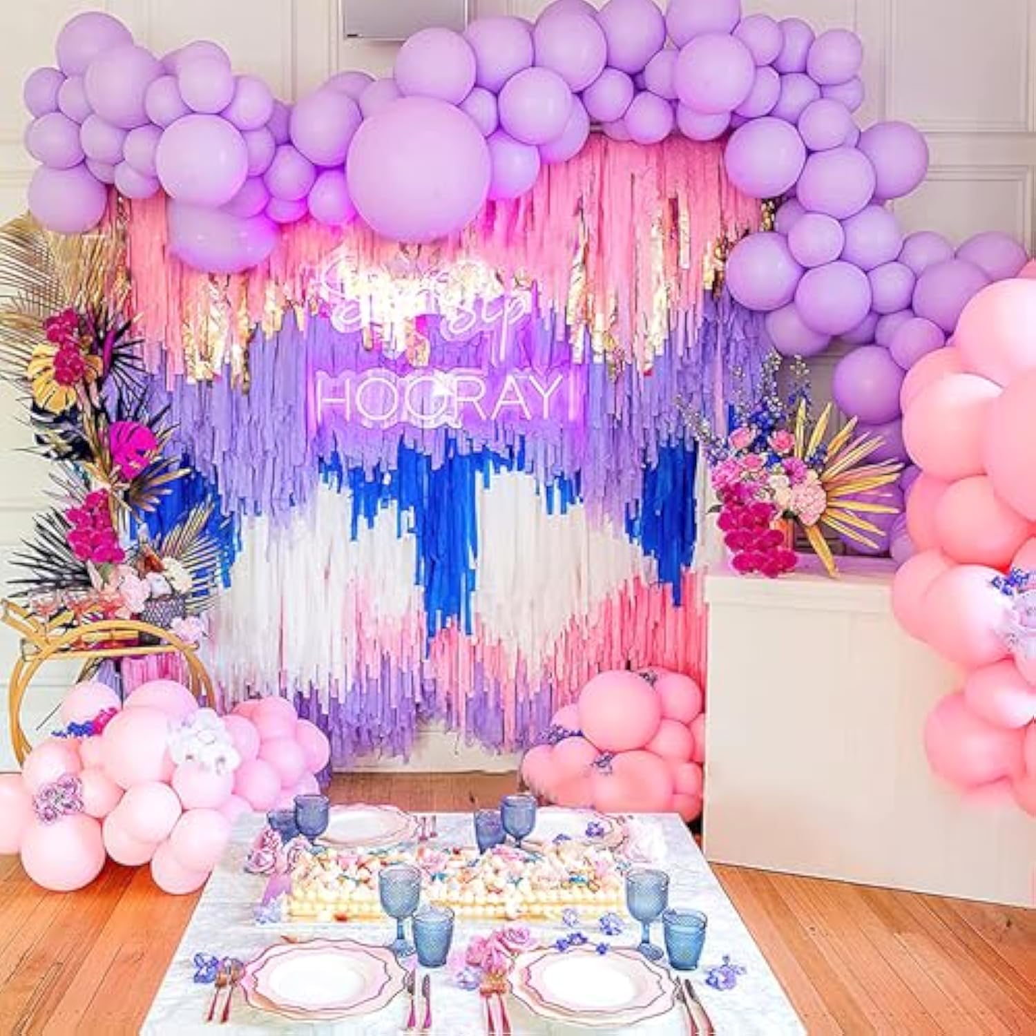 Crepe Paper Streamers 4 Rolls 328Ft, Pack Of Unique 3 Purple And White Party Streamer For Birthday Wedding Ceremony Baby Shower Party Decorations Diy Supplies Art Crafts (1.8Inch X 82Ft/Roll)